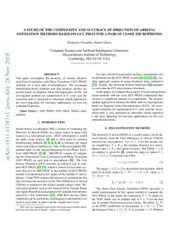 A Study of the Complexity and Accuracy of Direction of Arrival
  Estimation Methods Based on GCC-PHAT for a Pair of Close Microphones