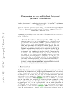Composable secure multi-client delegated quantum computation