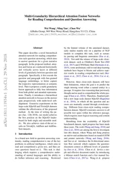 Multi-granularity hierarchical attention fusion networks for reading
  comprehension and question answering