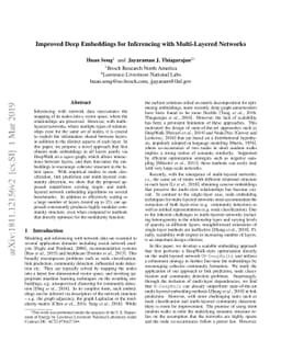 Improved Deep Embeddings for Inferencing with Multi-Layered Networks