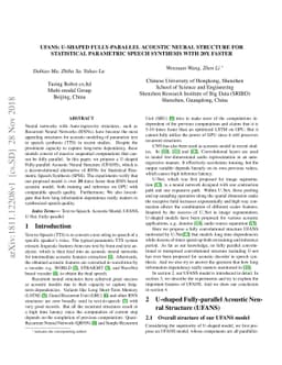 UFANS: U-shaped Fully-Parallel Acoustic Neural Structure For Statistical
  Parametric Speech Synthesis With 20X Faster