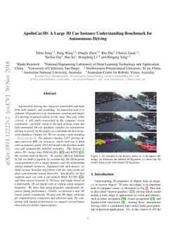 ApolloCar3D: A Large 3D Car Instance Understanding Benchmark for
  Autonomous Driving
