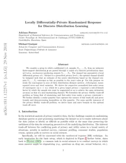 Locally Differentially-Private Randomized Response for Discrete
  Distribution Learning