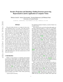 Iterative Projection and Matching: Finding Structure-preserving
  Representatives and Its Application to Computer Vision