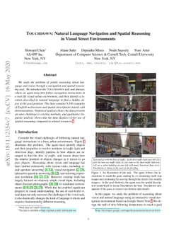 Touchdown: Natural Language Navigation and Spatial Reasoning in Visual
  Street Environments