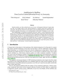 Amplification by Shuffling: From Local to Central Differential Privacy
  via Anonymity