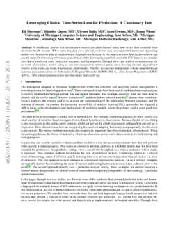 Leveraging Clinical Time-Series Data for Prediction: A Cautionary Tale