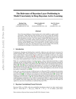 The Relevance of Bayesian Layer Positioning to Model Uncertainty in Deep
  Bayesian Active Learning