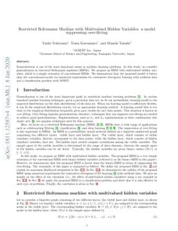 Restricted Boltzmann Machine with Multivalued Hidden Variables: a model
  suppressing over-fitting