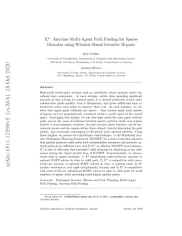 X*: Anytime Multi-Agent Path Finding for Sparse Domains using
  Window-Based Iterative Repairs
