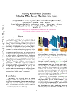 Learning Dynamics from Kinematics: Estimating 2D Foot Pressure Maps from
  Video Frames
