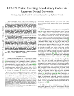 LEARN Codes: Inventing Low-latency Codes via Recurrent Neural Networks