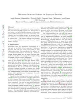 Document Structure Measure for Hypernym discovery