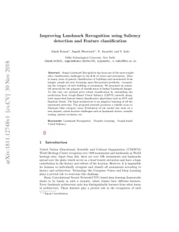 Improving Landmark Recognition using Saliency detection and Feature
  classification