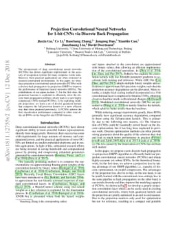 Projection Convolutional Neural Networks for 1-bit CNNs via Discrete
  Back Propagation