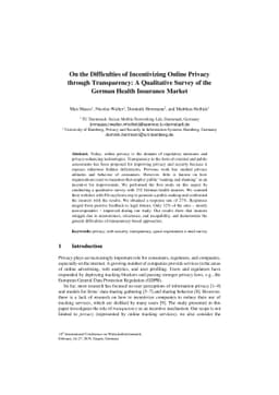 On the Difficulties of Incentivizing Online Privacy through
  Transparency: A Qualitative Survey of the German Health Insurance Market