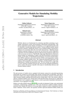 Generative Models for Simulating Mobility Trajectories