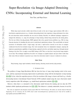 Super-Resolution via Image-Adapted Denoising CNNs: Incorporating
  External and Internal Learning