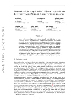 Mixed Precision Quantization of ConvNets via Differentiable Neural
  Architecture Search