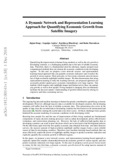 A Dynamic Network and Representation LearningApproach for Quantifying
  Economic Growth fromSatellite Imagery