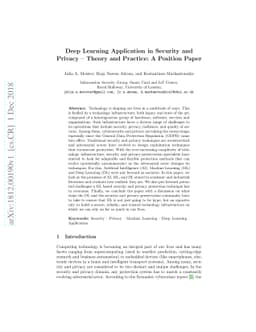 Deep Learning Application in Security and Privacy -- Theory and
  Practice: A Position Paper