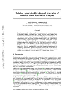 Building robust classifiers through generation of confident out of
  distribution examples