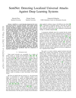 SentiNet: Detecting Localized Universal Attacks Against Deep Learning
  Systems
