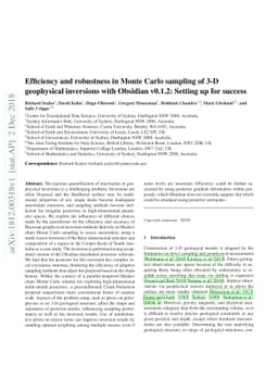 Efficiency and robustness in Monte Carlo sampling of 3-D geophysical
  inversions with Obsidian v0.1.2: Setting up for success
