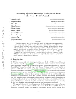 Predicting Inpatient Discharge Prioritization With Electronic Health
  Records