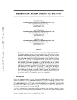 Imputation of Clinical Covariates in Time Series