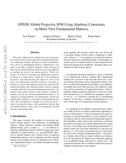 GPSfM: Global Projective SFM Using Algebraic Constraints on Multi-View
  Fundamental Matrices