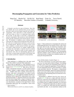 Disentangling Propagation and Generation for Video Prediction