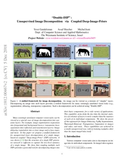 "Double-DIP": Unsupervised Image Decomposition via Coupled
  Deep-Image-Priors