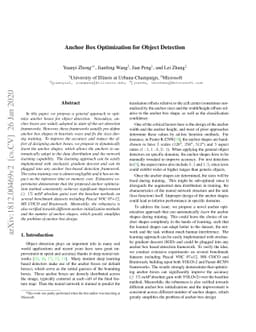 Anchor Box Optimization for Object Detection