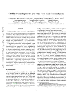 CRAVES: Controlling Robotic Arm with a Vision-based Economic System