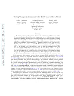 Testing Changes in Communities for the Stochastic Block Model
