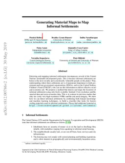 Generating Material Maps to Map Informal Settlements
