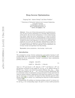 Deep Inverse Optimization