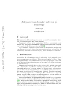 Automatic lesion boundary detection in dermoscopy