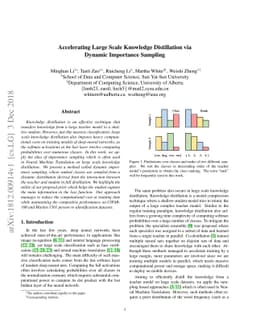 Accelerating Large Scale Knowledge Distillation via Dynamic Importance
  Sampling