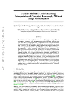 Machine Friendly Machine Learning: Interpretation of Computed Tomography
  Without Image Reconstruction