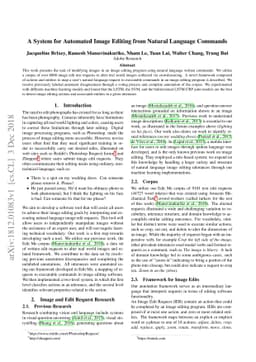 A System for Automated Image Editing from Natural Language Commands