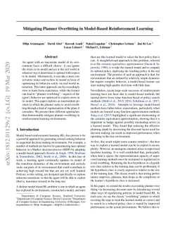 Mitigating Planner Overfitting in Model-Based Reinforcement Learning