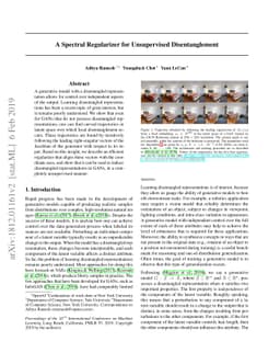 A Spectral Regularizer for Unsupervised Disentanglement
