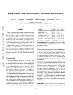Bag of Tricks for Image Classification with Convolutional Neural
  Networks