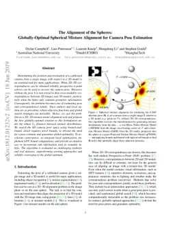 The Alignment of the Spheres: Globally-Optimal Spherical Mixture
  Alignment for Camera Pose Estimation
