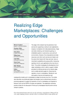Realizing Edge Marketplaces: Challenges and Opportunities