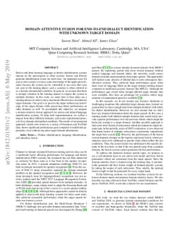 Domain Attentive Fusion for End-to-end Dialect Identification with
  Unknown Target Domain