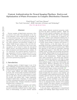 Content Authentication for Neural Imaging Pipelines: End-to-end
  Optimization of Photo Provenance in Complex Distribution Channels