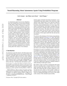 Nested Reasoning About Autonomous Agents Using Probabilistic Programs